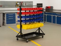 Louvred Panel Bin Trolley