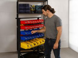 Louvred Panel Bin Trolley