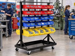 Louvred Panel Bin Trolley