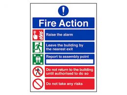 "Fire Action Notice" Mandatory Site Safety Sign