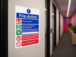 "Fire Action Notice" Mandatory Site Safety Sign