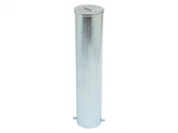 Manual Rising Security Post - Yellow/Black Zinc Plated Steel - 520mm Bollard Height