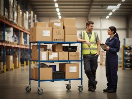 Metal Trolley with Wheels