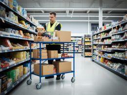 Metal Trolley with Wheels