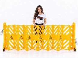 Portable Expanding Barrier - Yellow Plastic - Extends to 3780mm