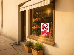 "No Dogs" Prohibition Sign