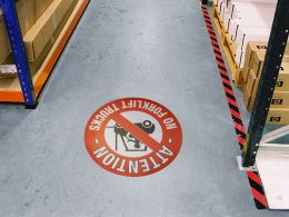 No Forklift Trucks Floor Symbol Marker