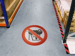 No Forklift Trucks Floor Graphic Marker