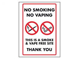 "No Smoking, No Vaping" Prohibition Sign