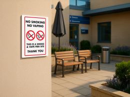 "No Smoking, No Vaping" Prohibition Sign