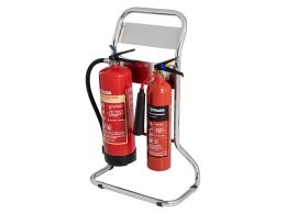 Twin Chrome Fire Extinguisher Stand