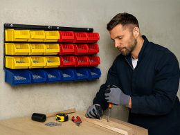 Wall Mounted Louvred Panel Bin Kit