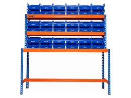 Workbench with Storage Bins