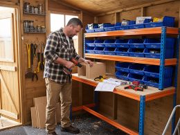 Workbench with Storage Bins