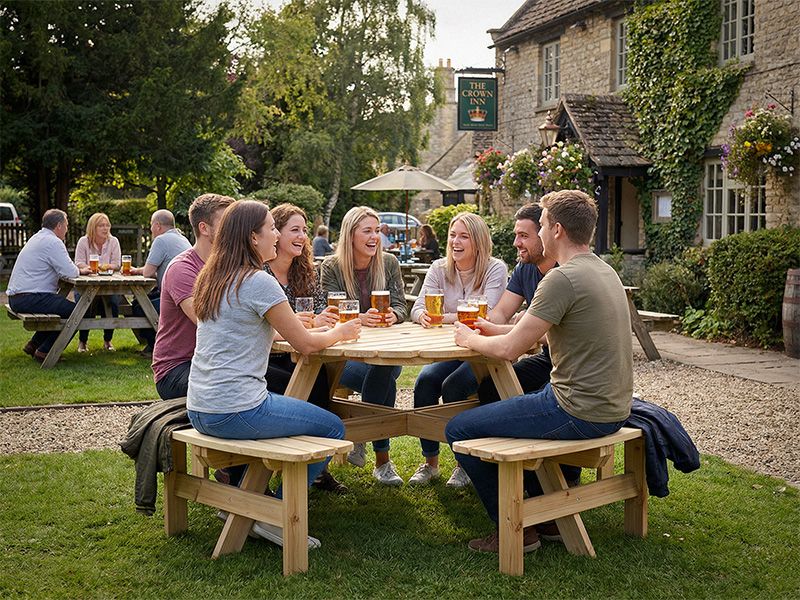 8 Seater Outdoor Bench