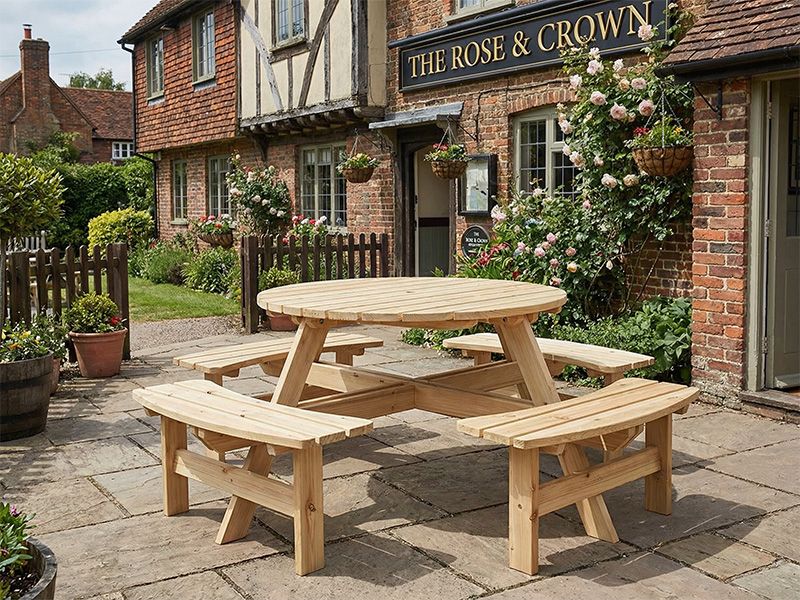 8 Seater Outdoor Bench