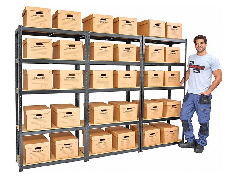 Archive Shelving System - 5 Shelves, 1800 × 2700 × 400mm - 175kg UDL Per Shelf