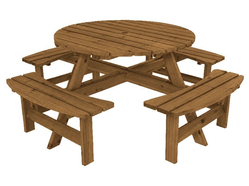 Walnut 8 Seater Outdoor Bench