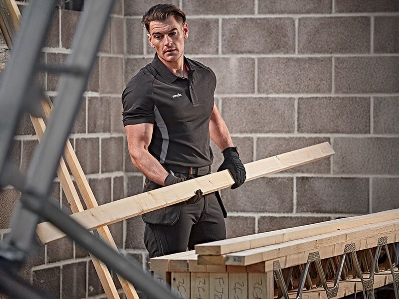 Scruffs Black Worker Polo
