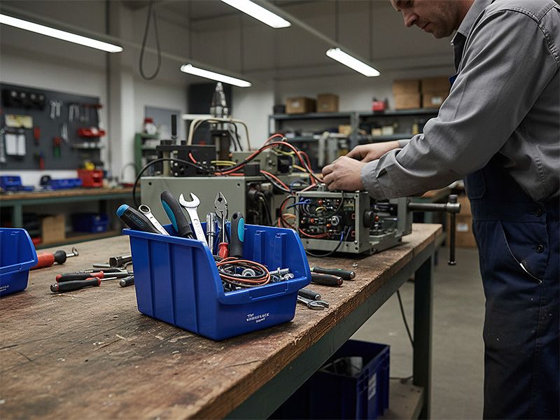 Blue Plastic Storage Bins