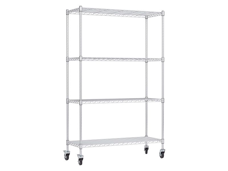 Chrome Shelving with Wheels