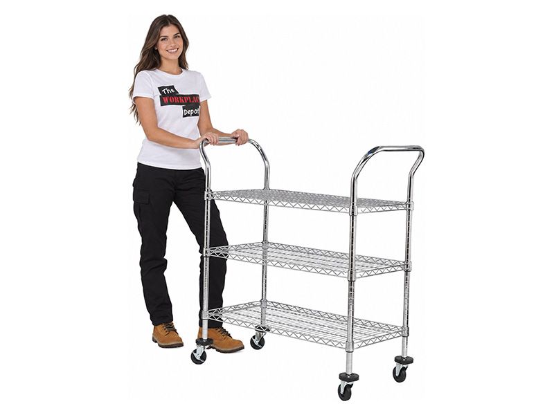 Chrome Wire Mesh Trolley