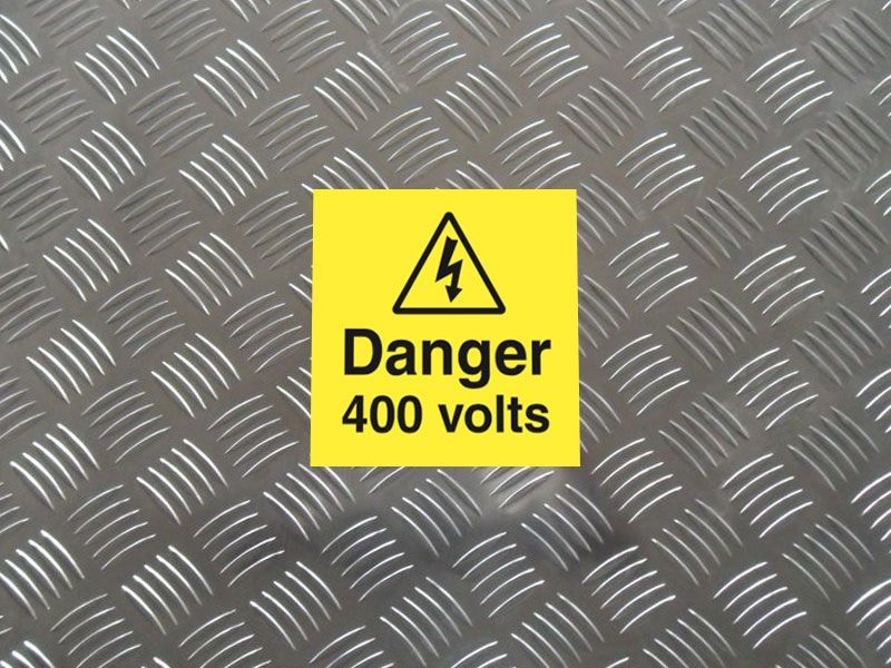 "Danger 400 Volts" Labels on a Roll