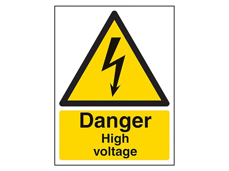 "Danger Electric Shock Risk" Warning Safety Sign