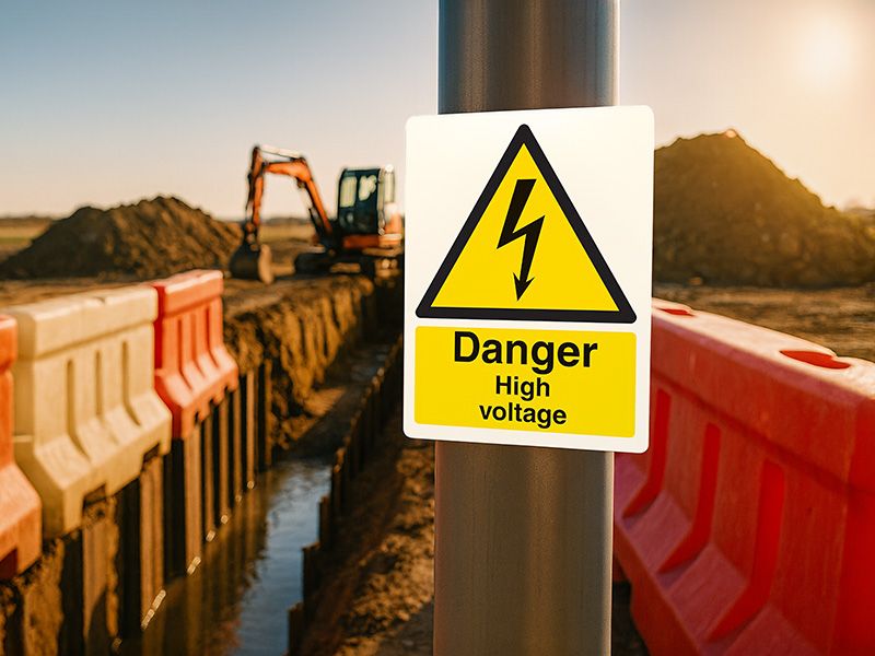 "Danger Electric Shock Risk" Warning Safety Sign