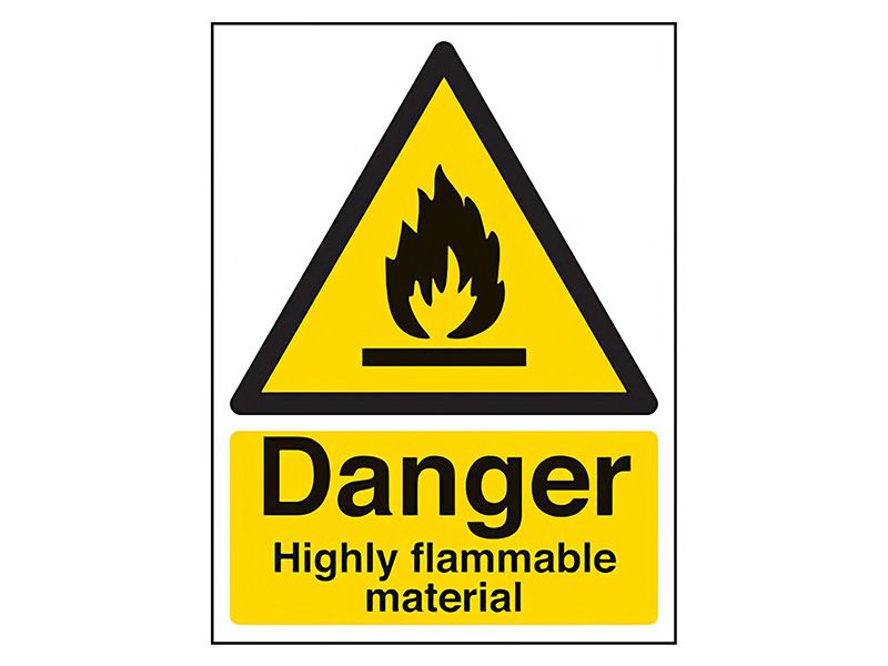 "Danger Highly Flammable" Warning Safety Sign