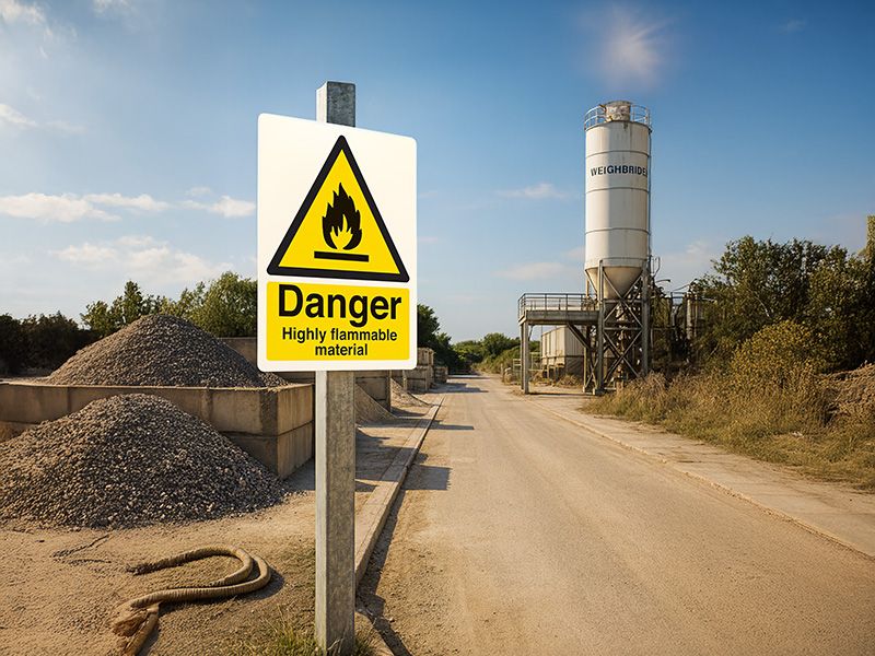 "Danger Highly Flammable" Warning Safety Sign
