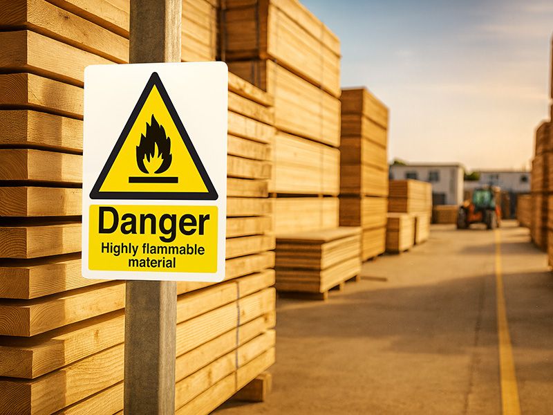 "Danger Highly Flammable" Warning Safety Sign