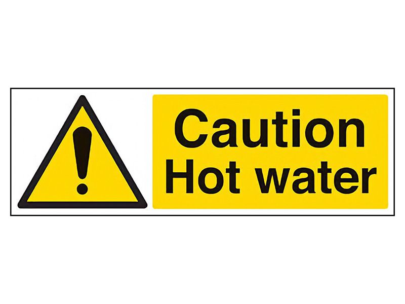 "Danger Very Hot Water" Warning Safety Sign