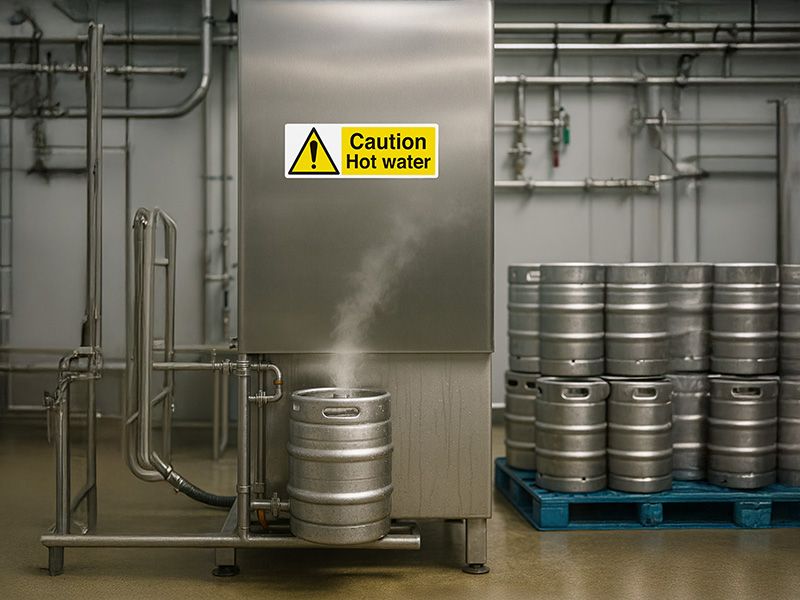 "Danger Very Hot Water" Warning Safety Sign