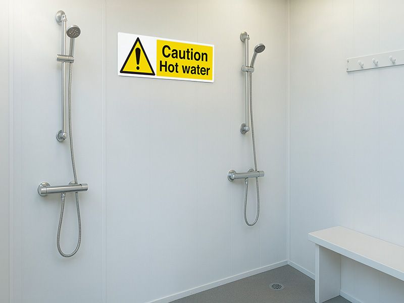 "Danger Very Hot Water" Warning Safety Sign