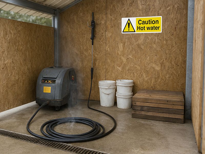 "Danger Very Hot Water" Warning Safety Sign