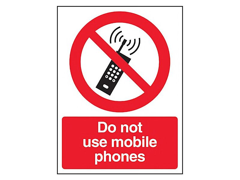 "Do Not Use Mobile Phones" Prohibition Sign