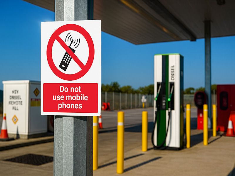 "Do Not Use Mobile Phones" Prohibition Sign