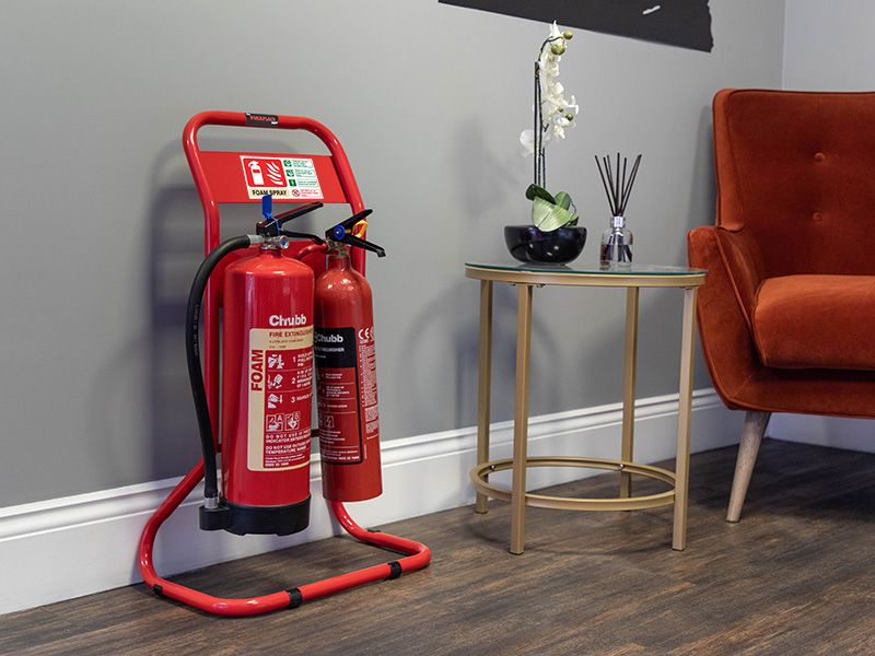 Double Fire Extinguisher Stand