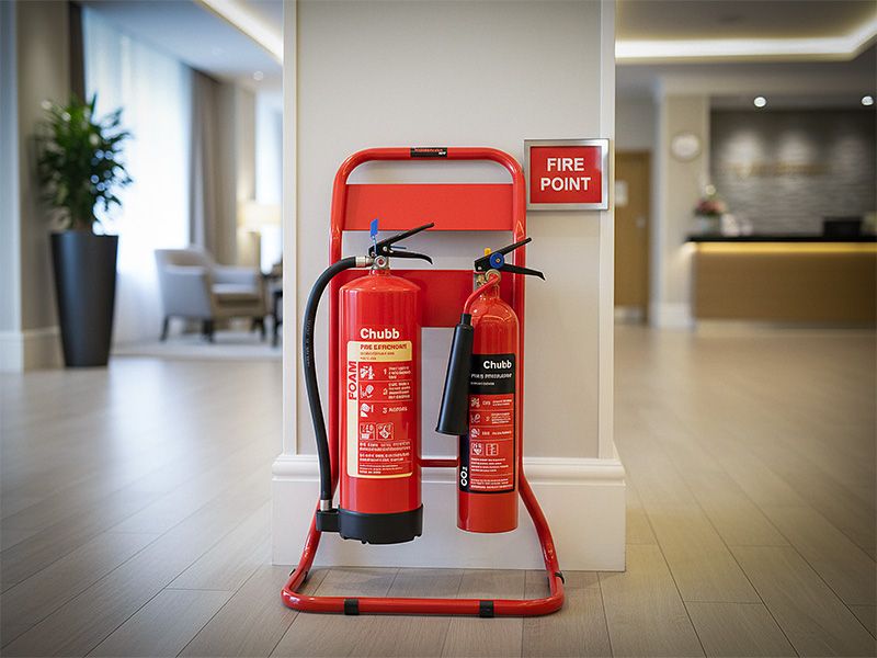 Double Fire Extinguisher Stand