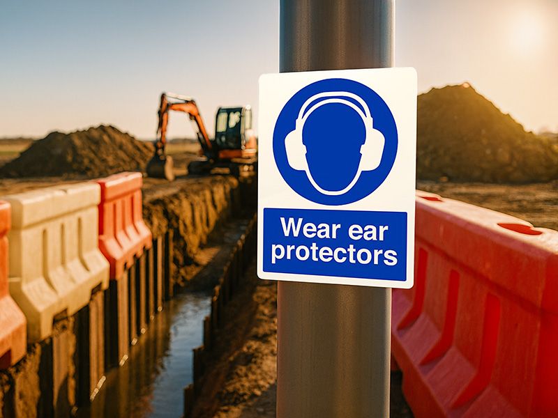 "Ear Protection" Mandatory Site Safety Sign
