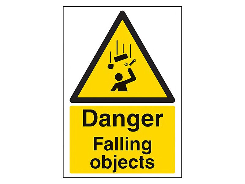 "Falling Objects" Warning Safety Sign