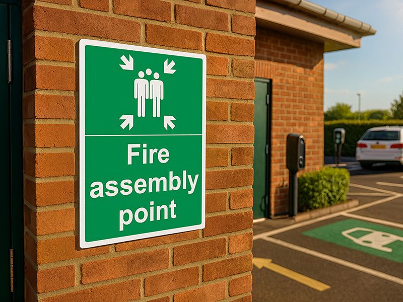 "Fire Assembly Point" Fire Exit Sign
