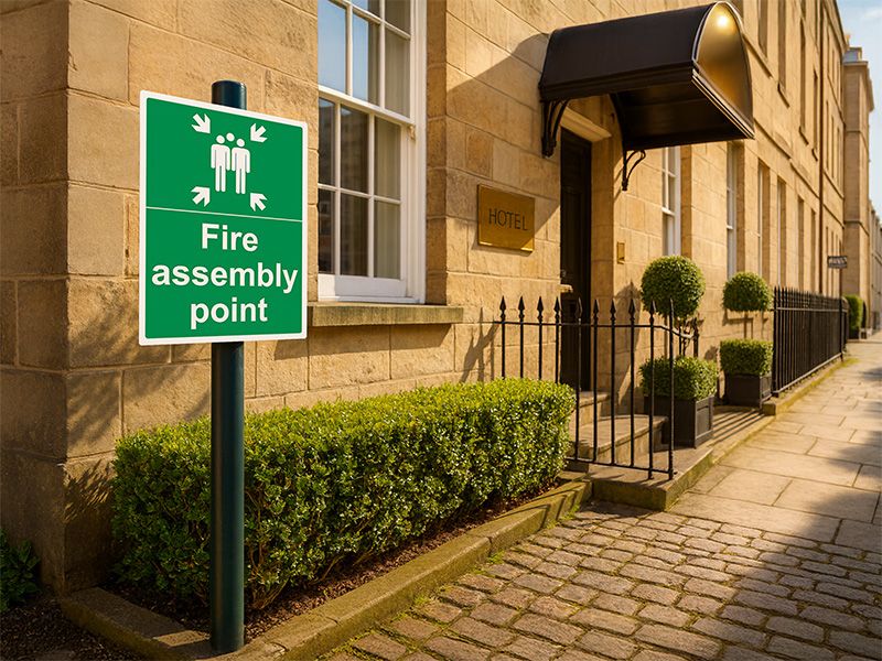 "Fire Assembly Point" Fire Exit Sign