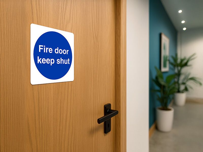 "Fire Door Keep Shut" Mandatory Site Safety Sign