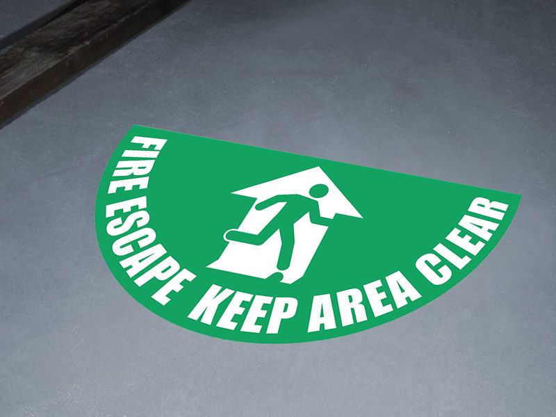 Fire Escape Floor Graphic Marker