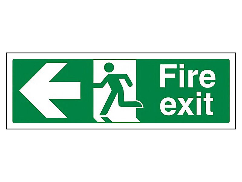 "Fire Exit Arrow Left" Fire Exit Direction Sign
