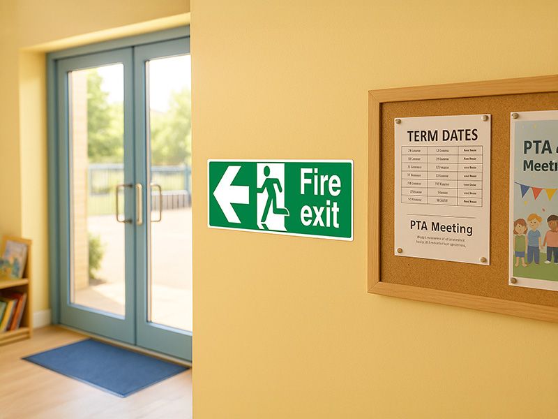 "Fire Exit Arrow Left" Fire Exit Direction Sign