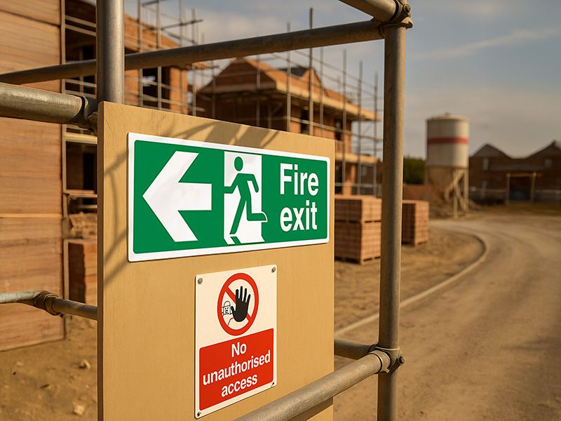 "Fire Exit Arrow Left" Fire Exit Direction Sign