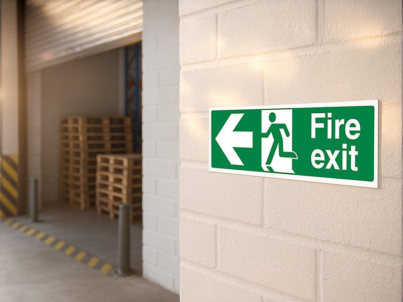 "Fire Exit Arrow Left" Fire Exit Direction Sign
